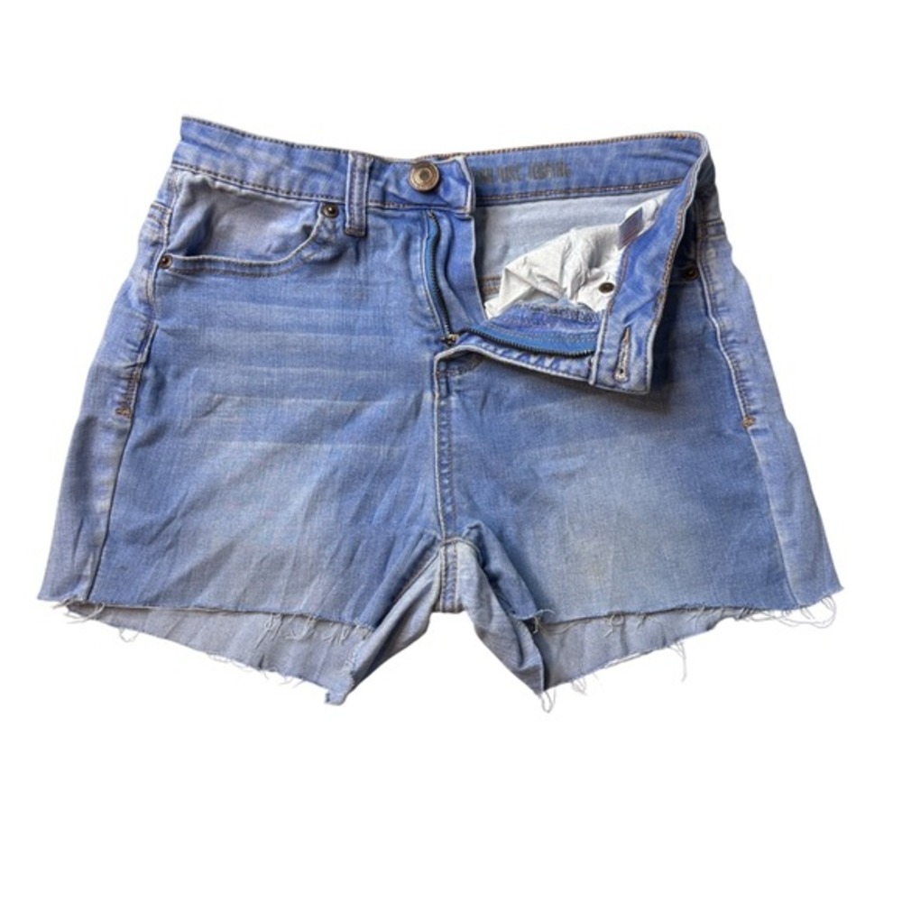 Authentic American Heritage Shorts Womens 7 Blue High Rise Cut Off Raw Hem Denim